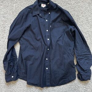 Levi's Men's Navy Blue Polka Dot Shirt